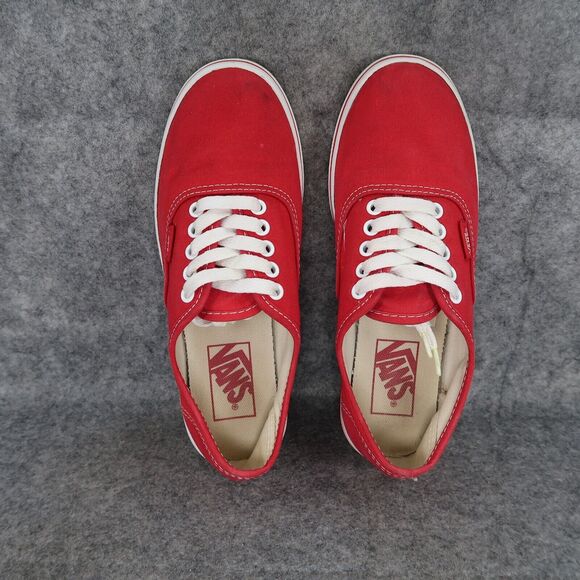 Vans Shoes Womens 5.5 Sneakers Authentic Lo Pro Skate Casual Red Canvas Lace Up - Picture 6 of 12